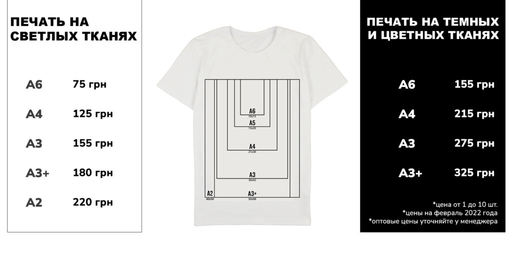Принт на футболках 2 цена на печать